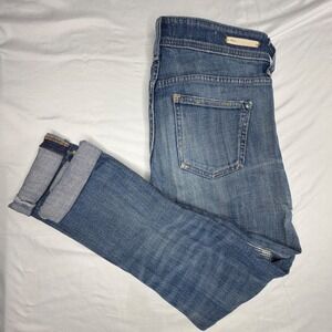 Pilcro and the Letterpress Patchwork Skinny Jeans Medium Wash Blue Womens 26